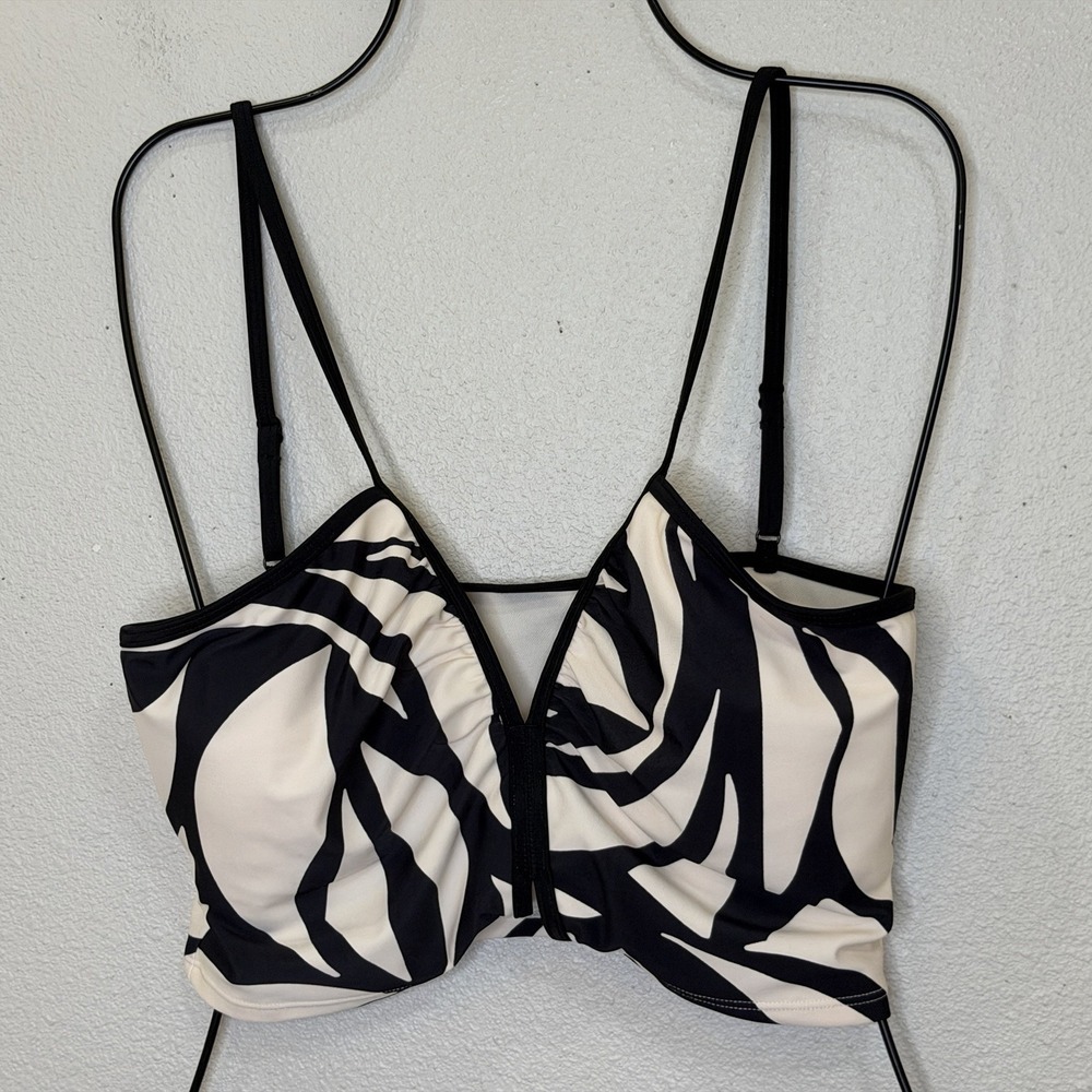 Sanctuary 2 Piece Swimsuit Medium Black Animal Print Full Coverage Top Skirt NEW - Picture 2 of 14
